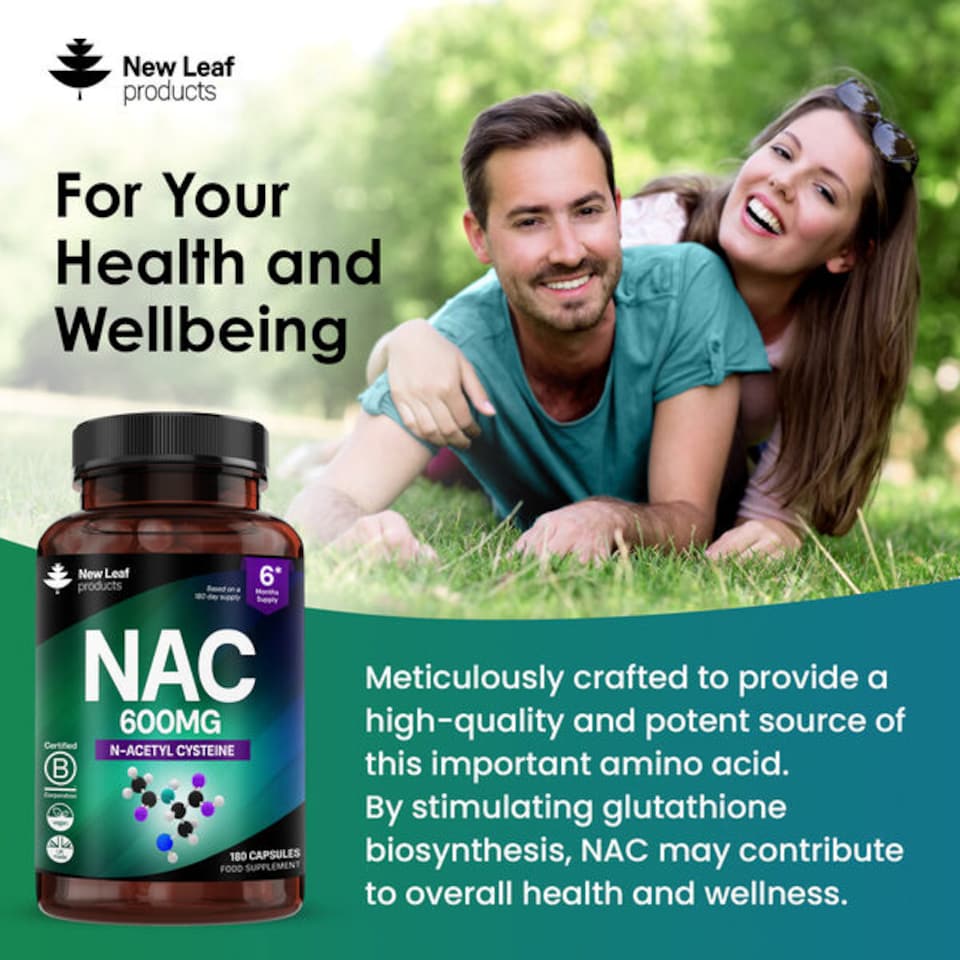 image 1 of NAC N-Acetyl-Cysteine 600mg Supplement 180 Capsules