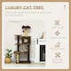 image 3 of PawHut 136cm Cat Tower with Scratching Posts Hammock Cat House Plush, Brown
