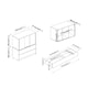 image 8 of 120cm 3 Sliding Door 4 Drawer Bedside Cabinet Storage End Unit Bedroom Furniture | Grey | Grey | 1