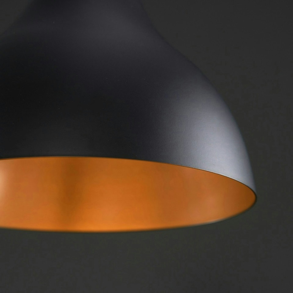 image 1 of ValueLights Retro Style Black And Gold Metal Ceiling Pendant Light Shade