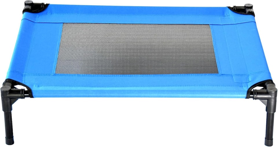 image 1 of Actiaspet Elevated Dog Bed Oxford Mesh Pet Cot Indoor or Outdoor (Blue, Medium)