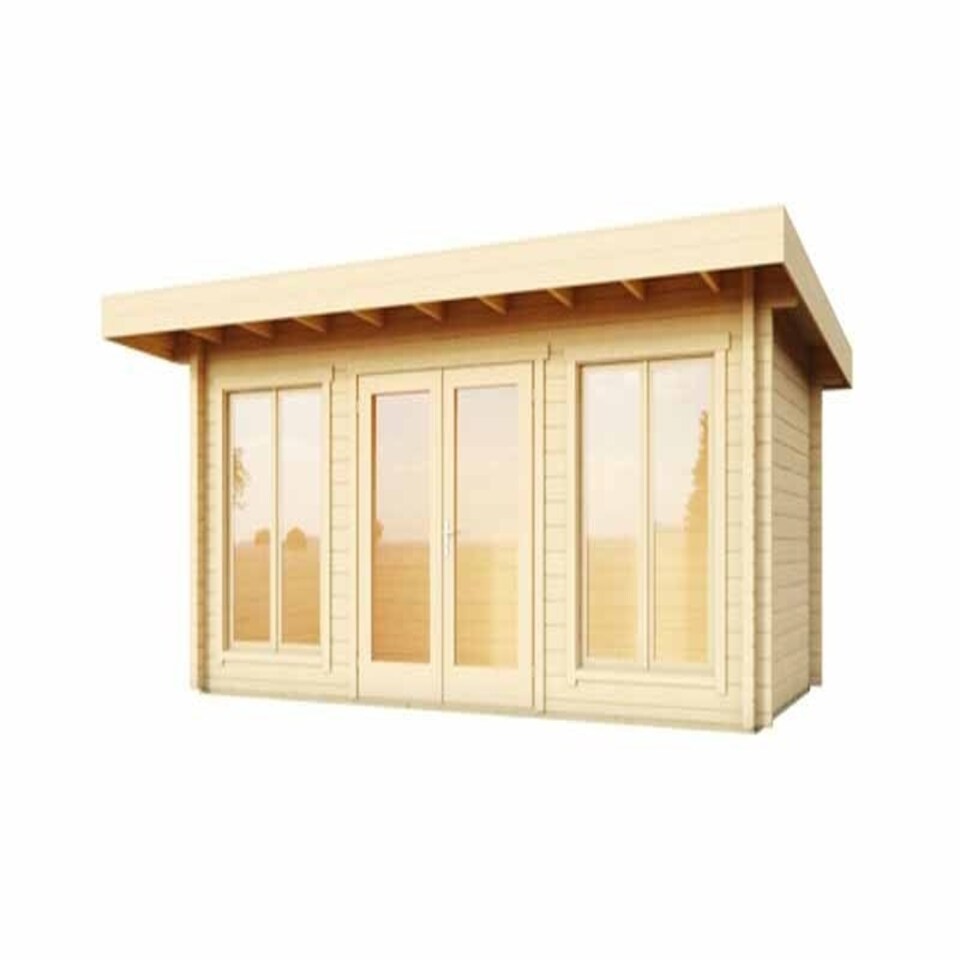 image 1 of Dorset 73-Log Cabin, Wooden Garden Room, Timber Summerhouse, Home Office - L480 x W250 x H238.95 cm Brown