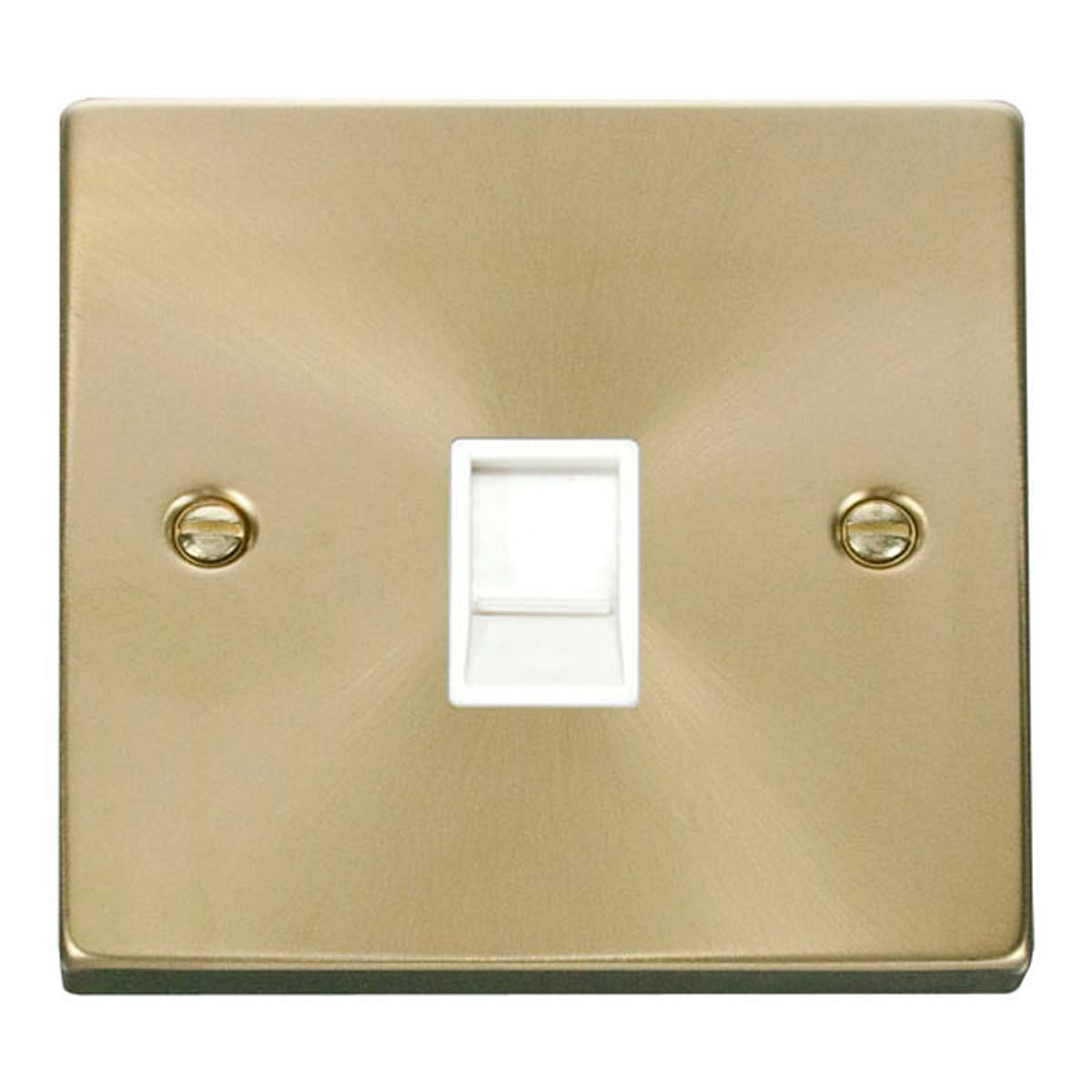 SE HOME Satin Brushed Brass Rj11 Socket Gold Satin Brass
