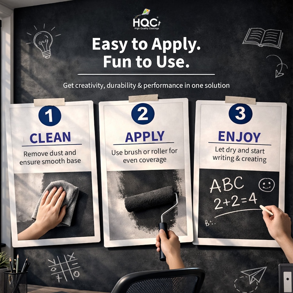 image 1 of HQC Blackboard & Chalkboard Paint - Easy Clean, Writable & Erasable Surface - Terracotta - 2.5L