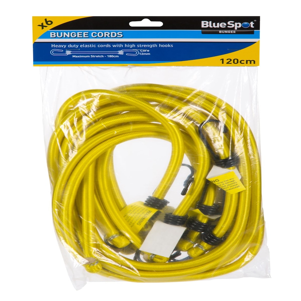 image 1 of Blue Spot Tools - 6 Pce 120cm Bungee Cord Set