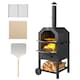 image 1 of Outsunny Outdoor Pizza Oven Charcoal Grill with Rain Cover, Shelf and Wheels