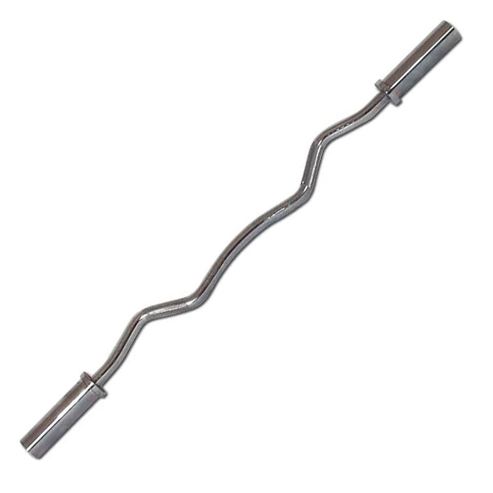 image 1 of York Olympic EZ Curl Bar 120cm - Chrome W-Shape, Fits 2" Olympic Plates | Multi | Standard