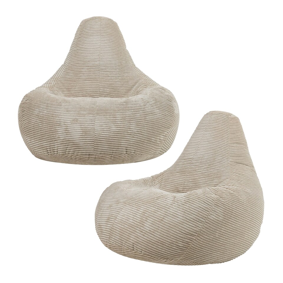 image 1 of icon Dalton Kids Beanbag Corduroy Natural Beige Set of 2 Cream