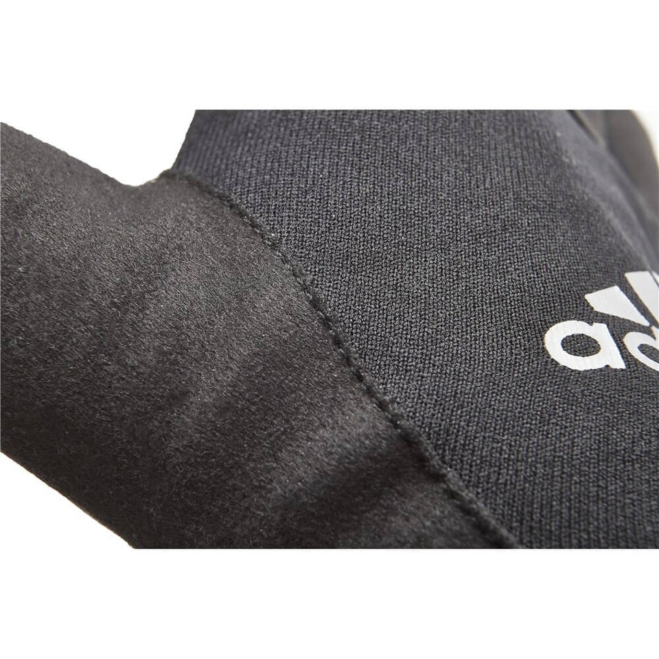 image 1 of Adidas Half-Finger Weightlifting Gloves — Size S, Black, Integrated Wrist Strap | Black | Black | S