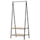 image 1 of HOMCOM Clothes Rail, Freestanding Metal Clothes Rack with 2 Tier Storage Shelves for Bedroom and Entryway, 64 x 42.5 x 149 cm, Black Frame