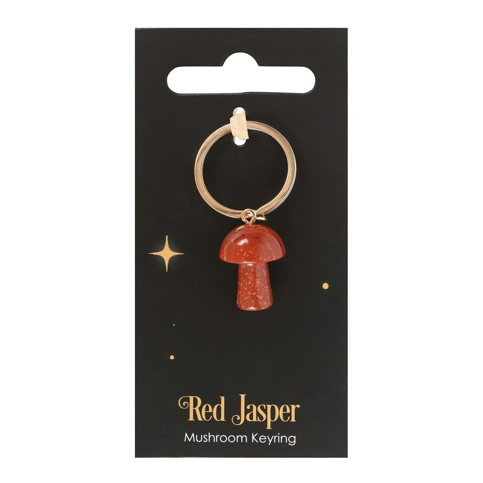 image 1 of Red Jasper Crystal Mushroom Keyring