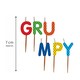 image 3 of Novelty Birthday Cake Candle Set - Grumpy