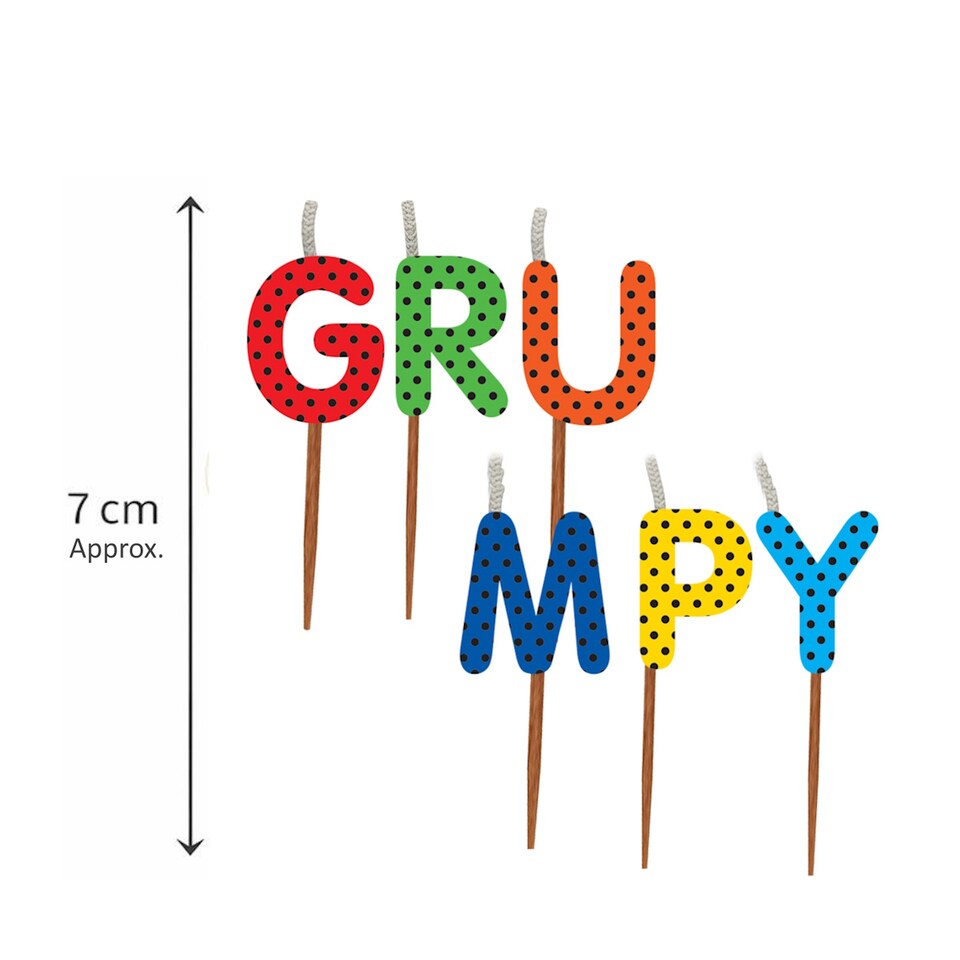 image 1 of Novelty Birthday Cake Candle Set - Grumpy