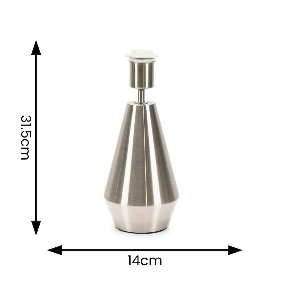 image 1 of ValueLights Jax Brushed Chrome Metal Pear Shaped Dimmable Touch Table Lamp Base