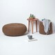 image 6 of Homescapes Chocolate Brown Large Round Cotton Knitted Pouffe Footstool