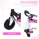 image 6 of HOMCOM Foldable Powered Scooter 120W w/ Adjustable Seat and Brake, Pink