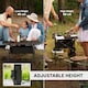image 4 of Outsunny Folding Camping Table, 90 x 55 cm Height Adjustable Portable Collapsible Table, 3ft Lightweight Aluminium Rollup Picnic Table with Storage Basket for Outdoor Garden Party BBQ, Black | Black | Black | 90L x 55W x 66H cm