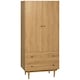image 1 of HOMCOM 2 Door Wardrobe with 2 Drawers, Hanging Rail, Clothes Storage Organiser