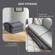 image 9 of COSTWAY 2 IN 1 Folding Lazy Sofa Lounger Adjustable Black Grey