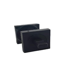 Golden Grace Turn & Release Set for Bathroom Lock on Square Backplate in Matt Black Finish with Round Inner Ring | Black