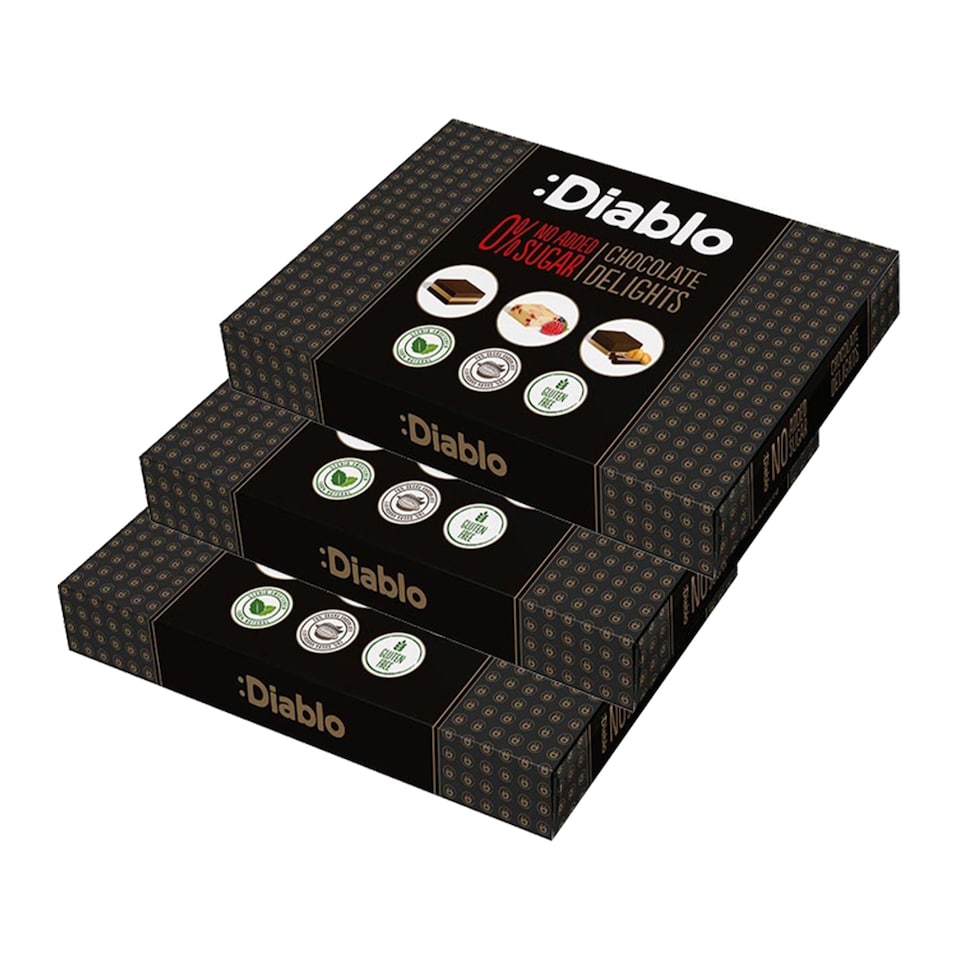 image 1 of Diablo No Added Sugar Chocolate Delights Selection Box 115g 3 Pack