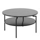 image 1 of Goldington Round Coffee Table with Black Marble Melamine Top & Black Legs