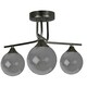 image 3 of Carney Gun Metal Smoked 3 Light Semi Flush Ceiling Light
