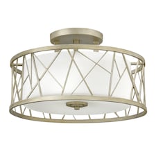 Nest 3 Light Semi Flush Ceiling Light Silver Leaf, E27