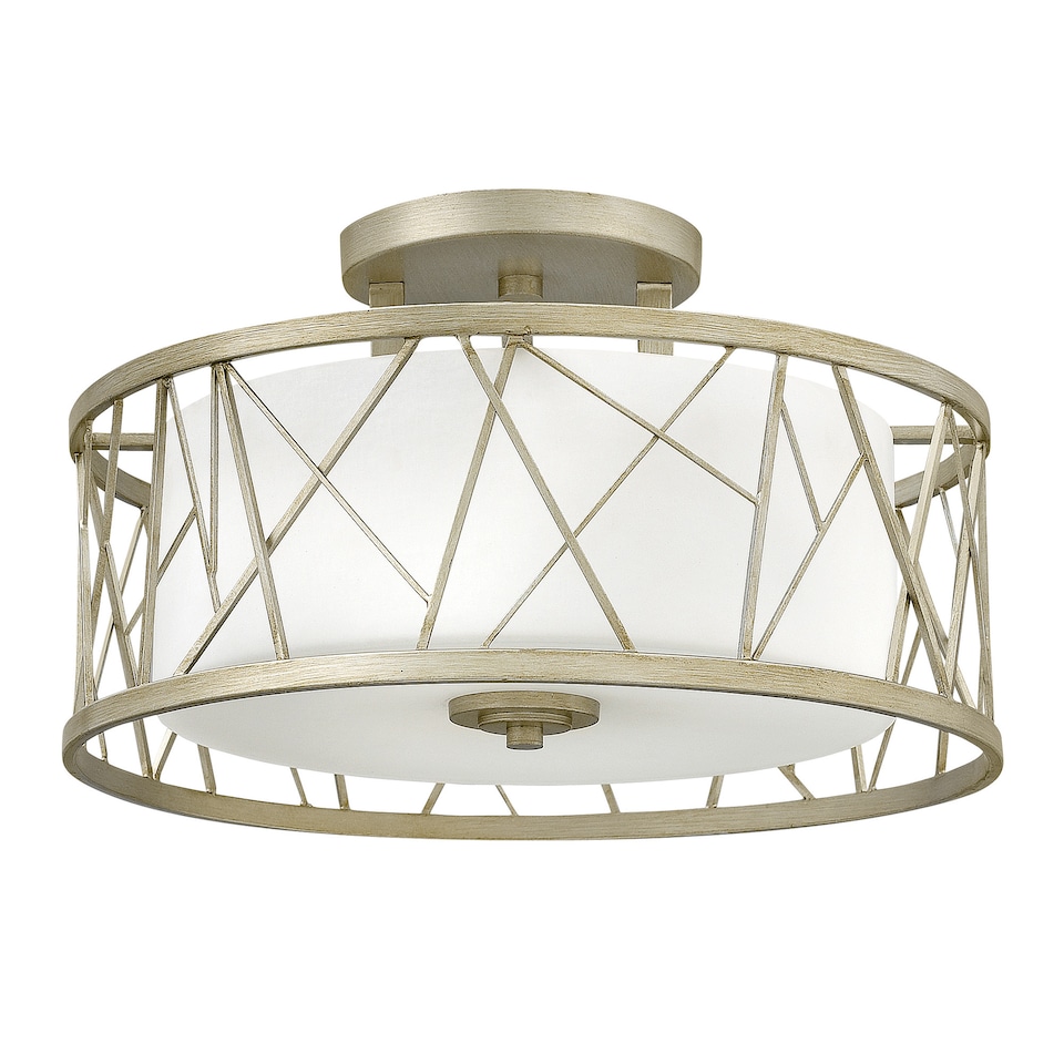 image 1 of Nest 3 Light Semi Flush Ceiling Light Silver Leaf, E27