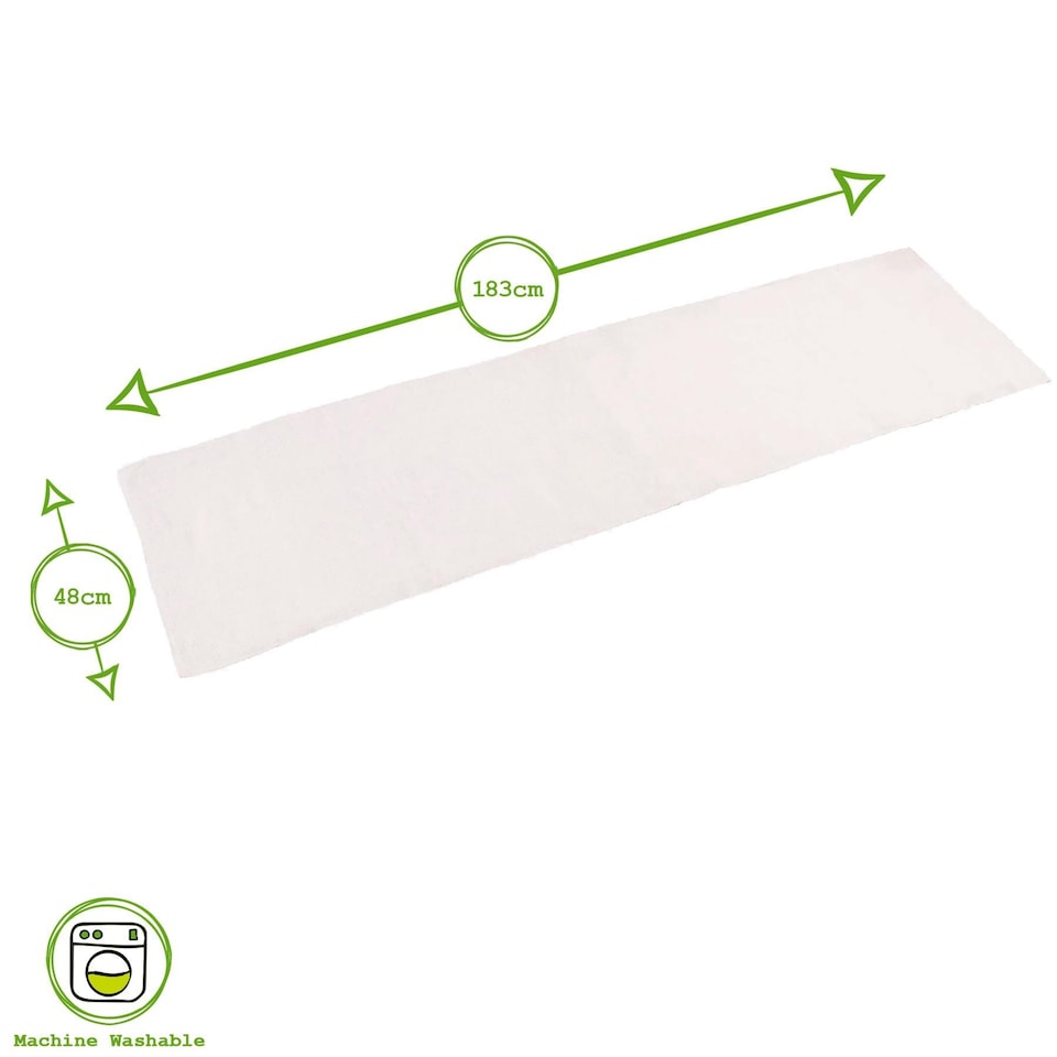 image 1 of Nicola Spring Cotton Fabric Table Runner - 48cm x 183cm - Beige | Cream | Beige