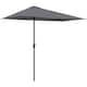 image 1 of Outsunny 2.3m Garden Balcony Half Round Umbrella Metal Parasol Umbrella Grey