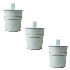 FabFinds Teal Over Fence Plant Pot 9.5cm 3 Pack