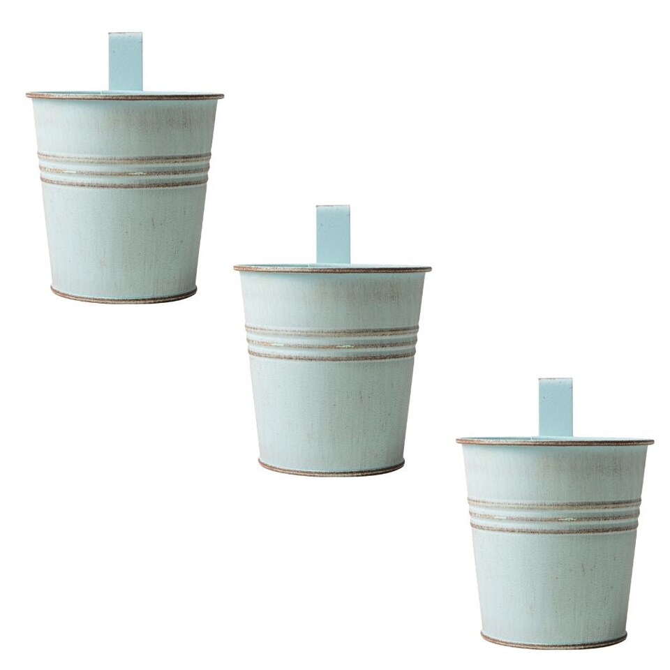 FabFinds Teal Over Fence Plant Pot 9.5cm 3 Pack