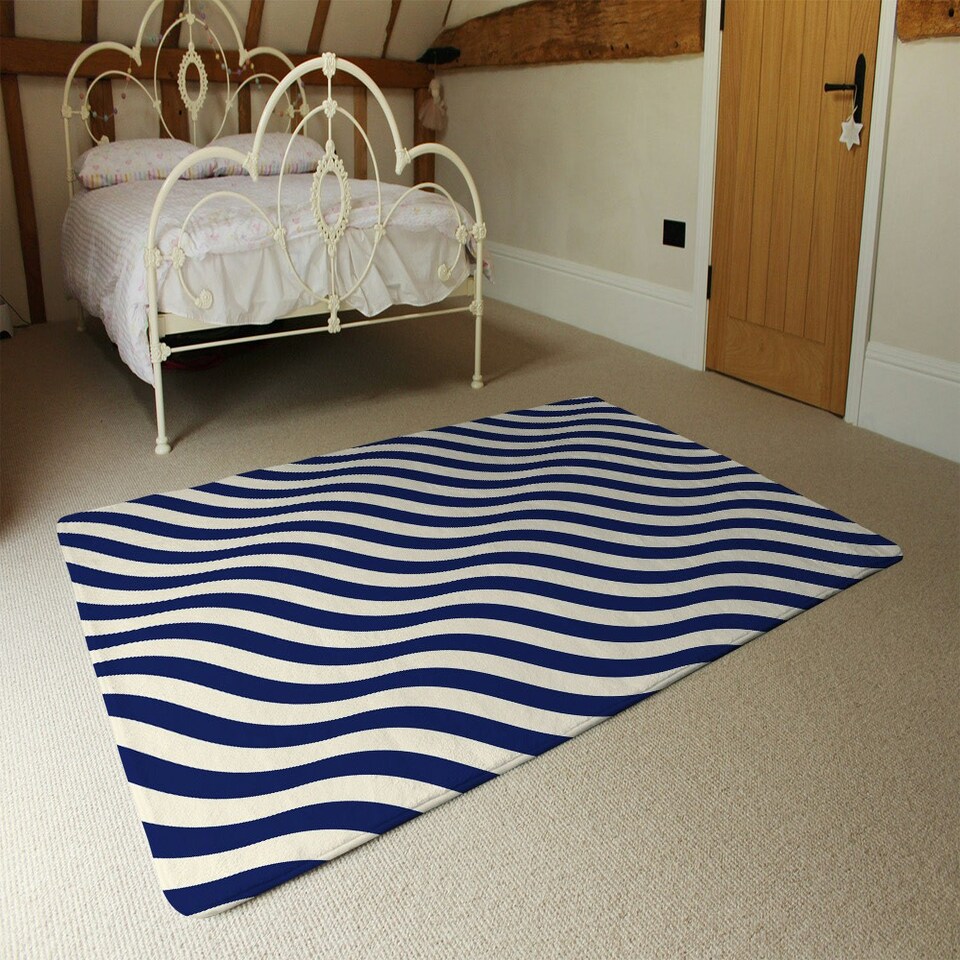 image 1 of Wavey Lines (Rug) Blue | XL: 160x230cm