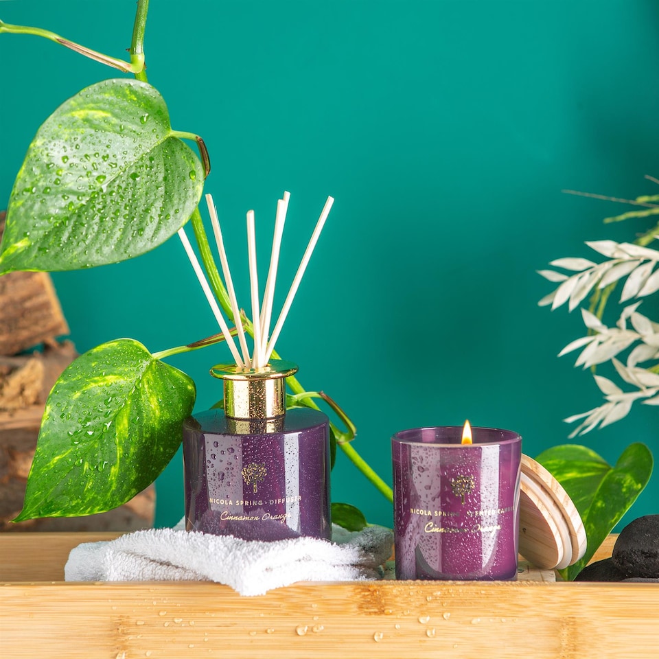 image 1 of Nicola Spring Soy Wax Scented Candles - 130g - Cinnamon & Orange - Pack of 3 | Purple | Purple