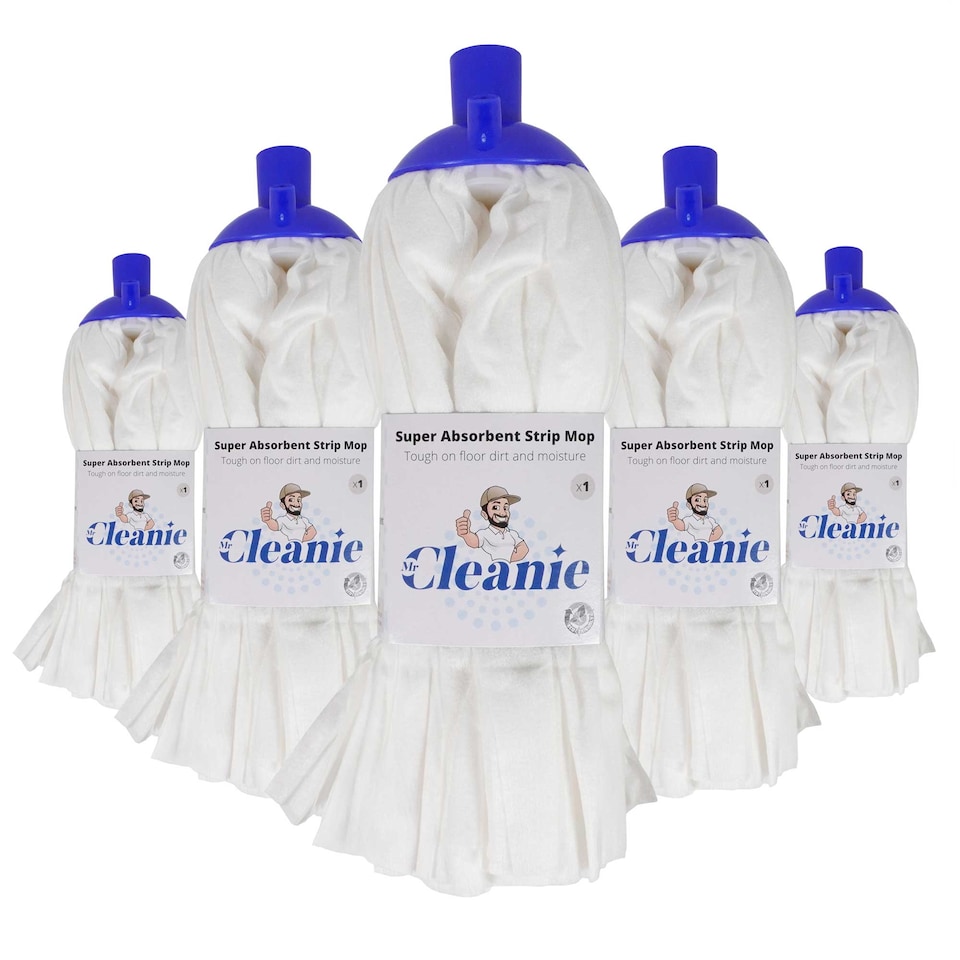 image 1 of Mr Cleanie Super Absorbent Spunlace Strip Floor Mop Replacement Head for Household Cleaning Kitchen Bathroom
