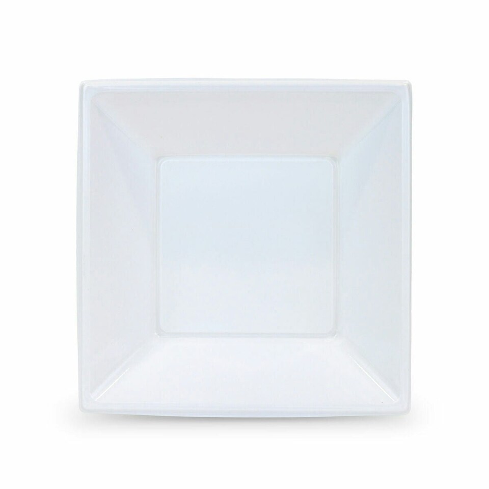 image 1 of Set of reusable plates Algon Squared White Plastic 18 x 18 x 4 cm (24 Units) N/A
