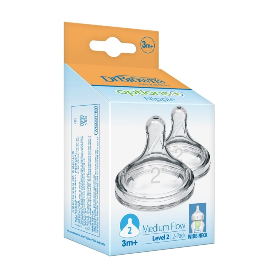 image 1 of Dr. Brown's Options+ Teat 3m+ 2Pk