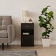 image 2 of 1-Drawer 1-Door Wooden Bedside Table | Black | Unit Colour: Black | 1