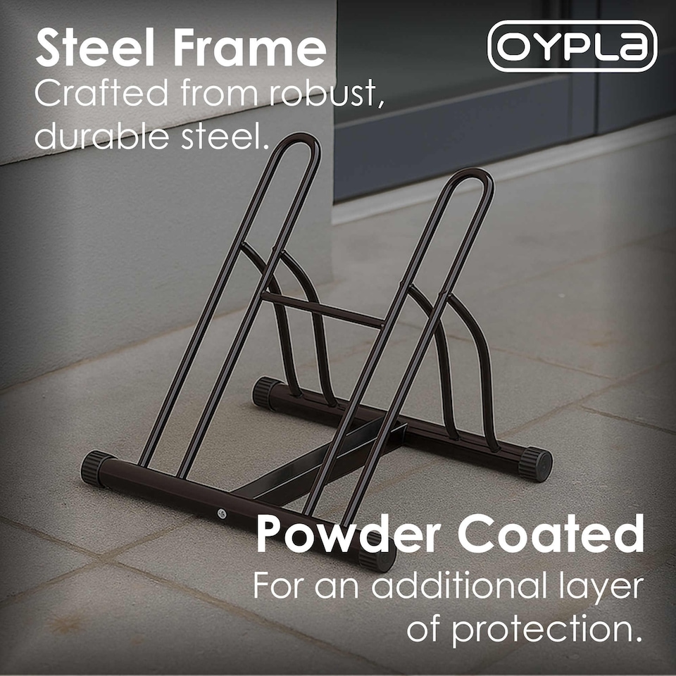 image 1 of Double Heavy Duty Bike Bicycle Floor Parking Stand Holder Storage Rack