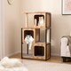 image 7 of COSTWAY Modern Cat Tree Kittens Cat Tower House
