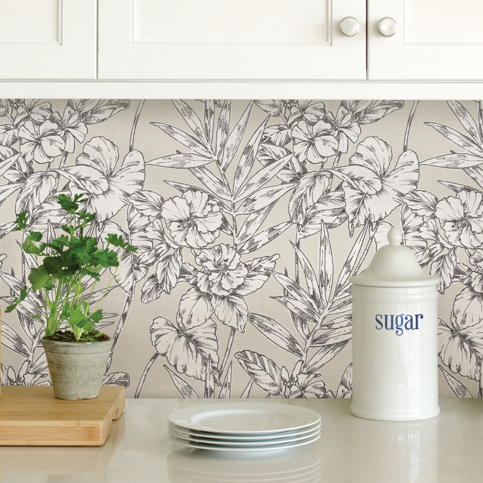 image 1 of NuWallpaper NUS3145 Cayman Peel & Stick Wallpaper, Grey