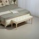 image 6 of HOMCOM End of Bed Bench Upholstered Foot Stool Linen-Touch Ottoman Cream