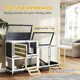 image 6 of PawHut Rabbit Hutch, 2-Tier Guinea Pig Hutch with Wheels & Trays, Grey