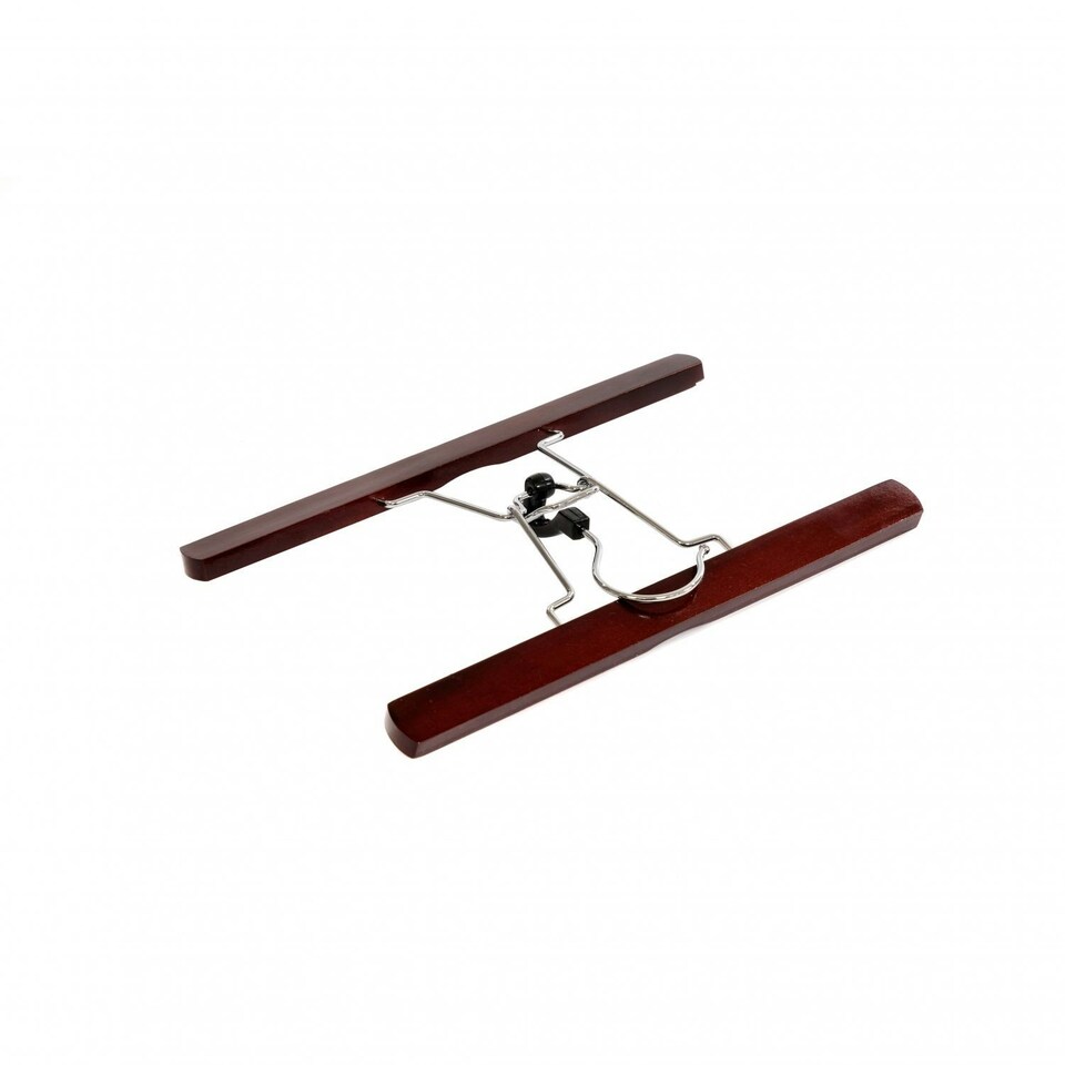 image 1 of Oypla Pack of 10 Brown Wooden Non-Slip Clothes Garment Coat Skirt Trouser Hangers