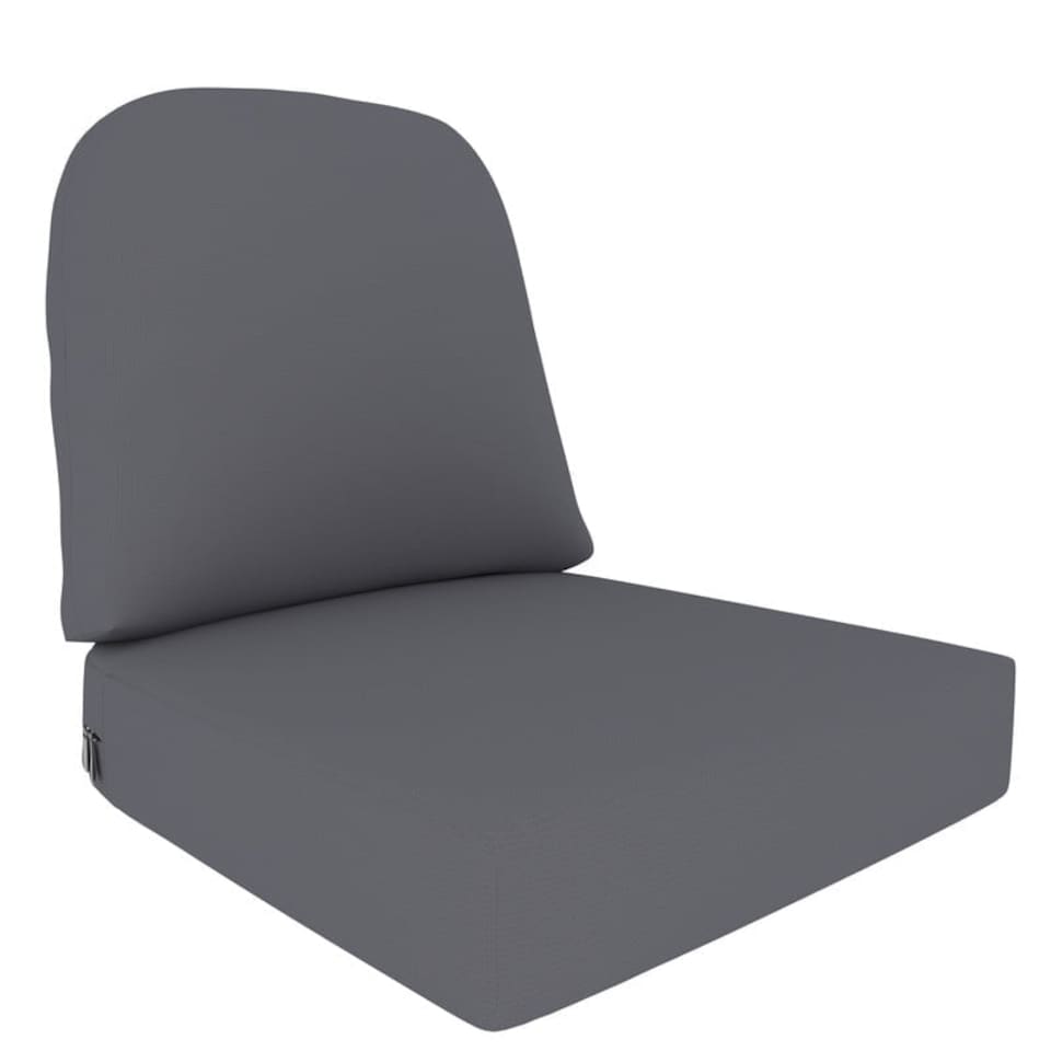 image 1 of Covers&All Outdoor 5 in Seat / Back Cushion with Highly Durable Cover Rite Fabric, 22 in W x 24 in L x 5 in Thick, Grey