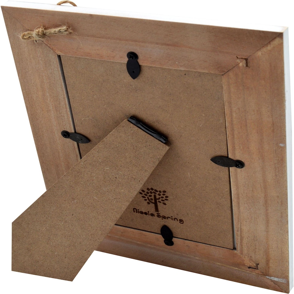 image 1 of Nicola Spring Rustic Red Hearts Photo Frame - 4 x 6" - White