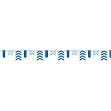 Unique Party Paper Polka Dot and Chevron Bunting - Royal Blue/White - 12ft