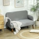 image 2 of HOMCOM 2 Seater Sofa with 21cm Thick Padding and Wood Legs, Grey