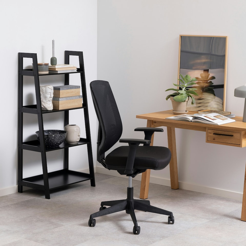 image 1 of Wally Bookcase with 4 Shelves in Black